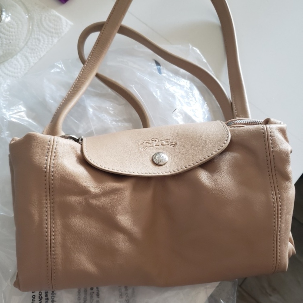 Longchamp Leather Le Pliage Cuir Large